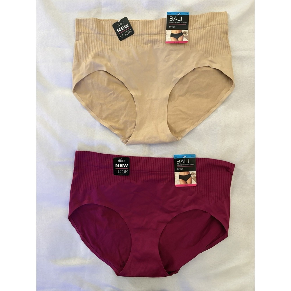 NEW Bali Comfort Revolution Modern Seamless Brief Panty 2 Pair 2xlarge DFMSBF